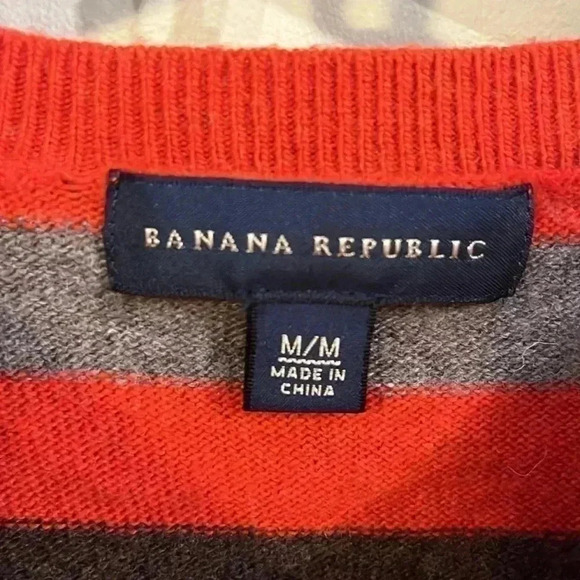 [M]Banana Republic Wool  Blend Crew Neck Multi Colour Stripes Sweater - Picture 2 of 7